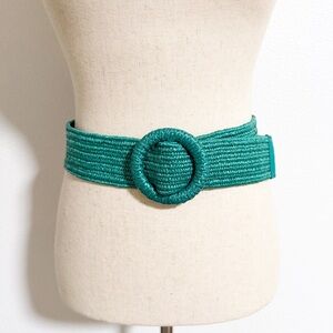 Vintage 80s Courtenay Teal Stretch Belt